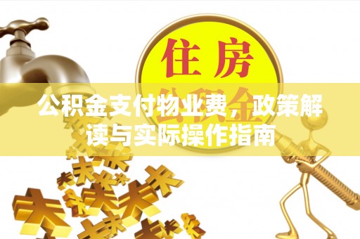 玛多公积金支付物业费，政策解读与实际操作指南