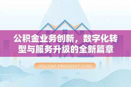 玛多公积金业务创新，数字化转型与服务升级的全新篇章