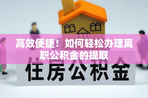 玛多高效便捷！如何轻松办理离职公积金的提取