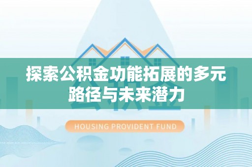 玛多探索公积金功能拓展的多元路径与未来潜力