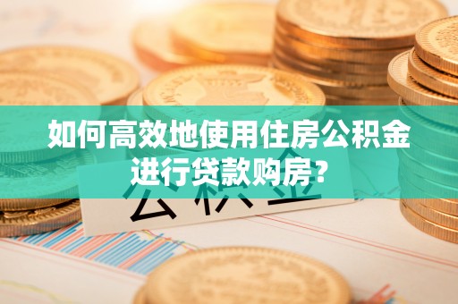 玛多如何高效地使用住房公积金进行贷款购房？